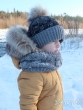 Zimowy Komplet Dziecięcy - Koral Melange z eko-pomponem - super termo