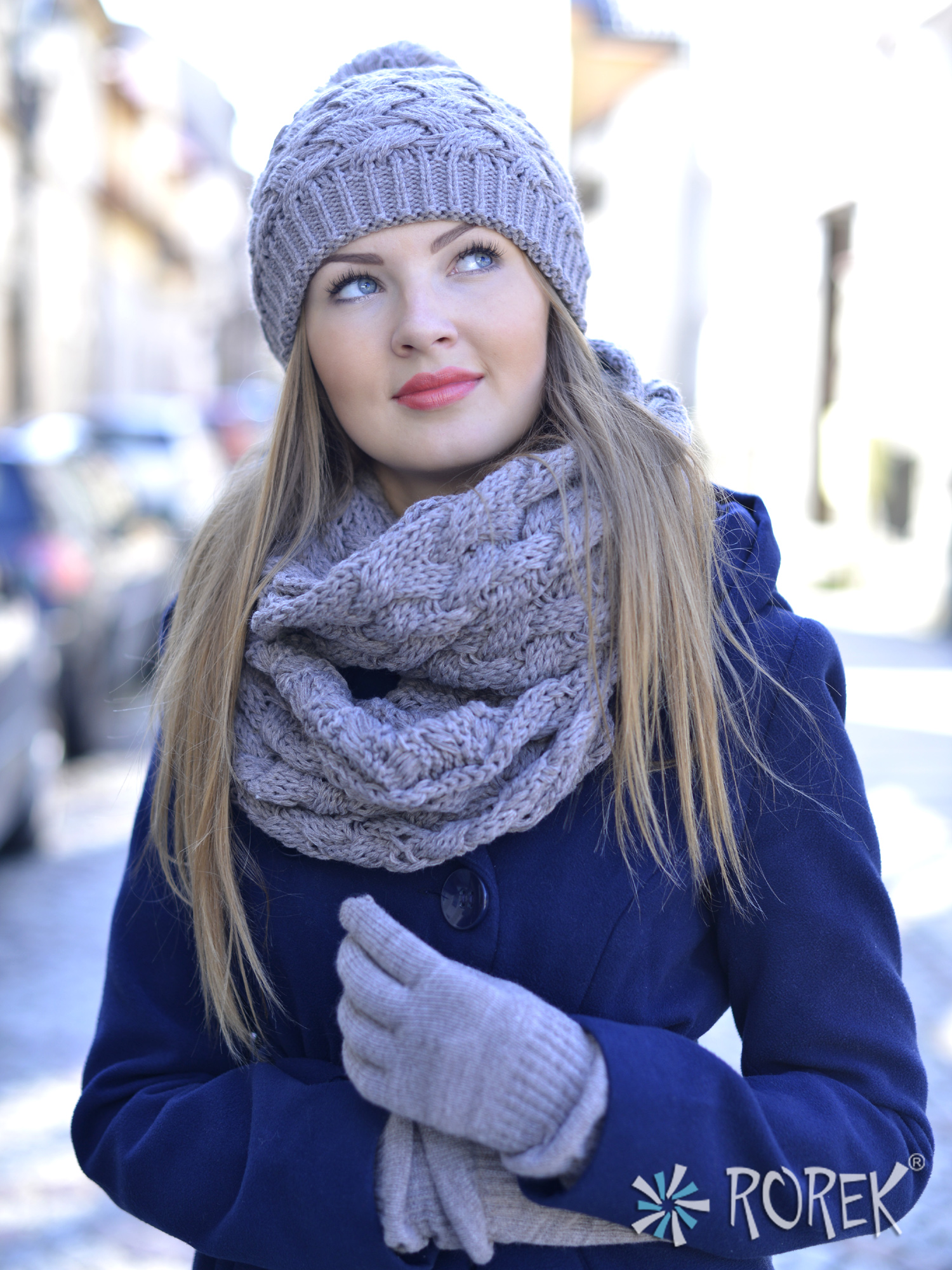 Czapka zimowa damska - Przeplatana